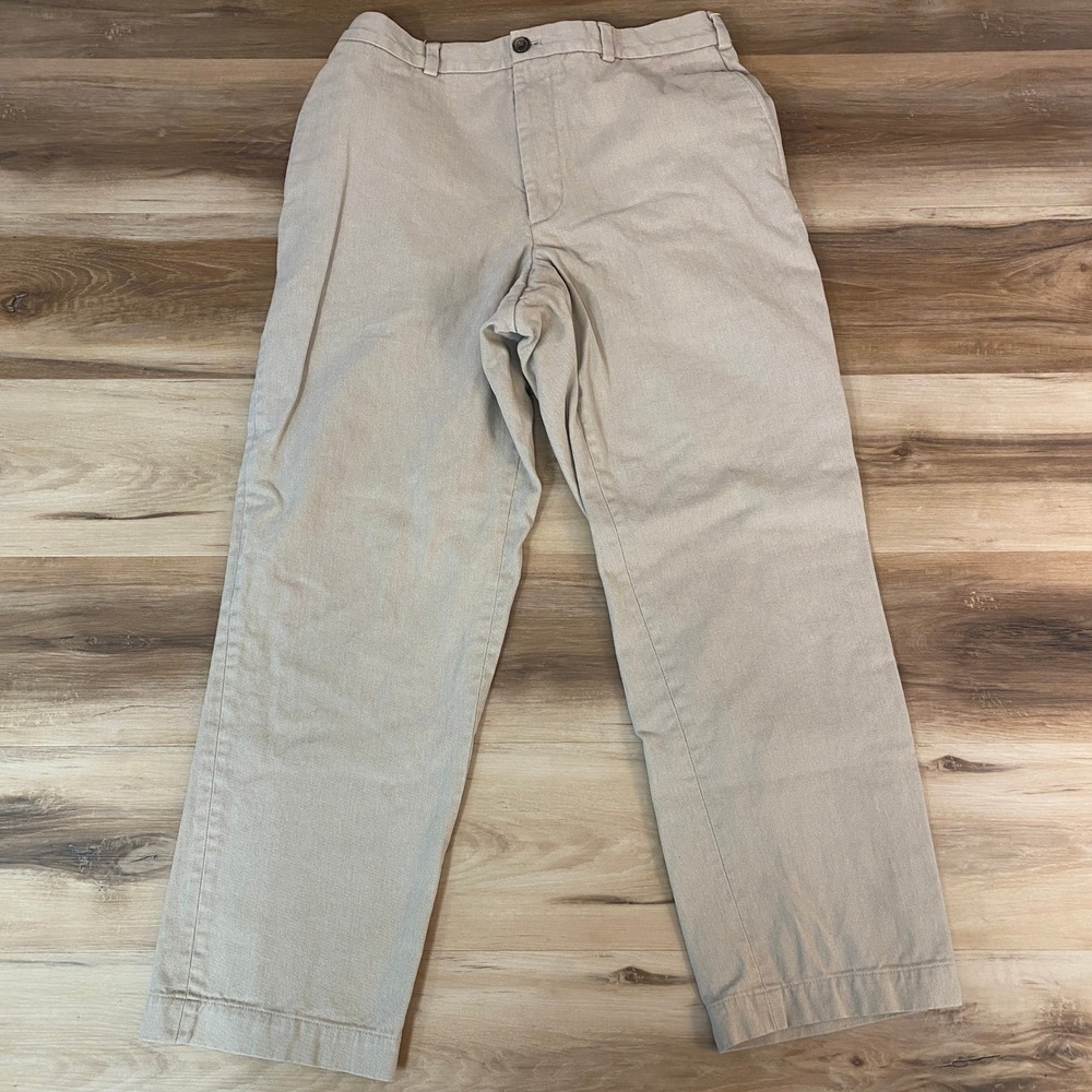 Brooks Brothers Hudson Chino Pants Mens 36 x 29 Cotton Casual Khaki Beige